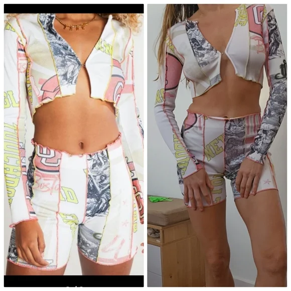 Jaded London SET rare Varsity stitch moto boheme set xs 2